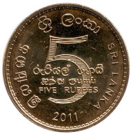 Монета 5 рупий. 2011 год, Шри-Ланка. Монета 5 рупий. 2011 год, Шри-Ланка.