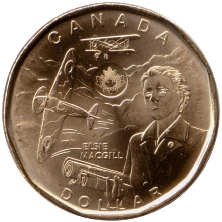 Монета 1 доллар. 2023 год, Канада. Элси Макгилл (Королева ураганов).
