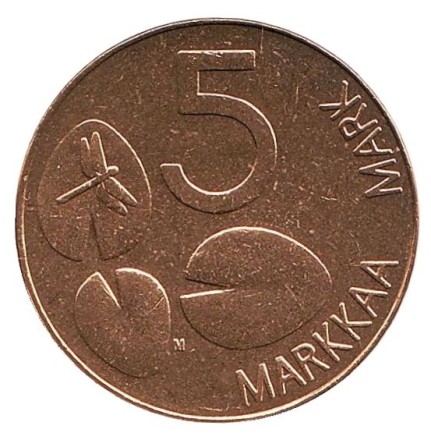 Монета 5 марок. 2000 год, Финляндия. UNC. Тюлень. Монета 5 марок. 2000 год, Финляндия. UNC. Тюлень.