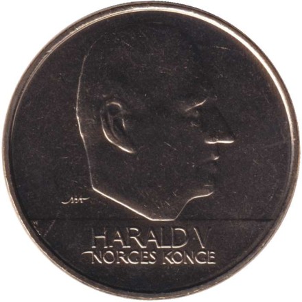 Монета 20 крон. 2000 год, Норвегия. Ладья викингов.