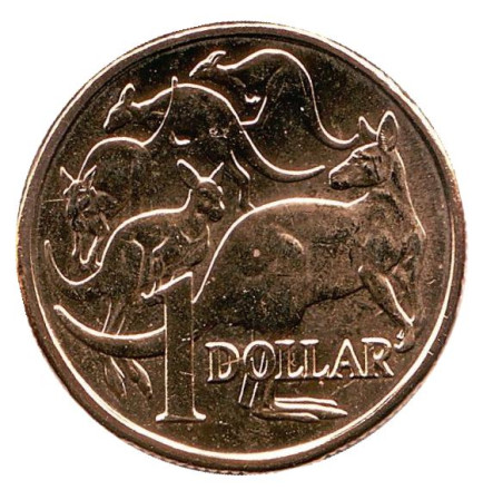 Монета 1 доллар. 2018 год, Австралия. UNC. Кенгуру.