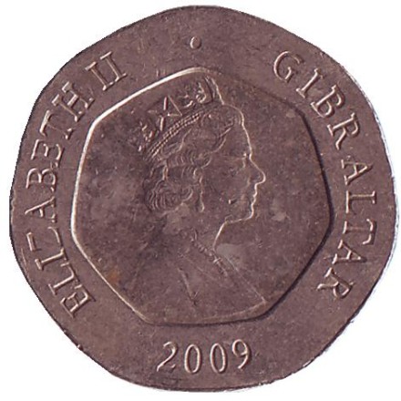 Монета 20 пенсов. 2009 год, Гибралтар. 4 ключа. Монета 20 пенсов. 2009 год, Гибралтар. 4 ключа.