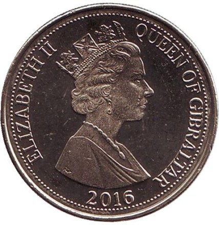 Монета 1 фунт. 2016 год, Гибралтар. Драконово дерево. Монета 1 фунт. 2016 год, Гибралтар. Драконово дерево.