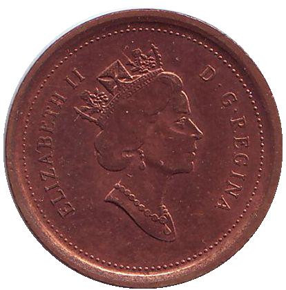 Монета 1 цент. 2003 год, Канада. (Старый тип, Немагнитная) Монета 1 цент. 2003 год, Канада. (Старый тип, Немагнитная)