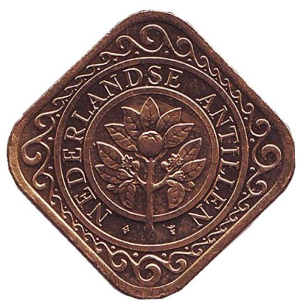 Монета 50 центов. 1998 год, Нидерландские Антильские острова. BU.