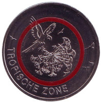 Тропическая зона. Монета 5 евро. 2017 год (F), Германия.