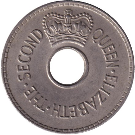 Монета 1 пенни. 1957 год, Фиджи. Монета 1 пенни. 1957 год, Фиджи.