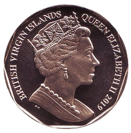 Монета 1 доллар. 2019 год, Британские Виргинские острова. Малый фламинго.