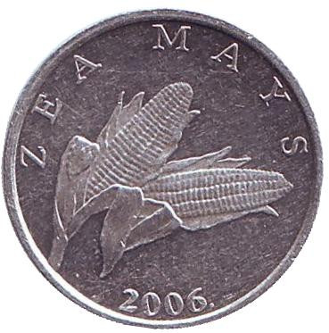 Монета 1 липа. 2006 год, Хорватия. Початок кукурузы.