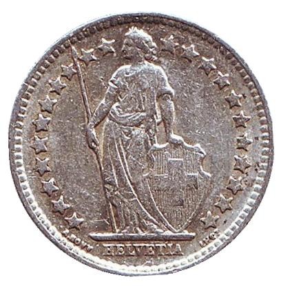 Монета 1/2 франка. 1940 год, Швейцария. Монета 1/2 франка. 1940 год, Швейцария.