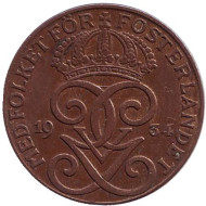 Монета 2 эре. 1934 год, Швеция. Монета 2 эре. 1934 год, Швеция.