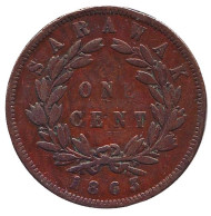 Монета 1 цент. 1863 год, Саравак. Монета 1 цент. 1863 год, Саравак.