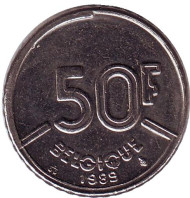 Монета 50 франков. 1989 год, Бельгия. (Belgique) Монета 50 франков. 1989 год, Бельгия. (Belgique)