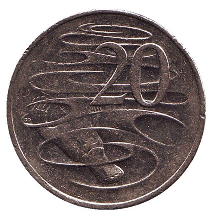 Монета 20 центов. 2009 год, Австралия. Утконос.