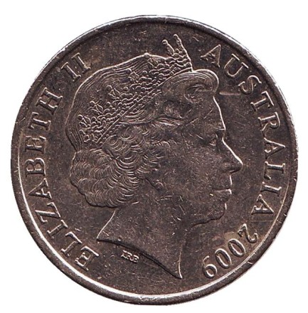 Монета 20 центов. 2009 год, Австралия. Утконос.