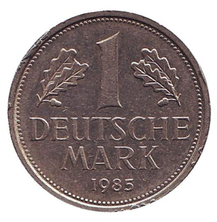 Монета 1 марка. 1985 год (J), ФРГ.