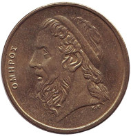 Монета 50 драхм. 1990 год, Греция. Гомер. Античная парусная лодка. Монета 50 драхм. 1990 год, Греция. Гомер. Античная парусная лодка.