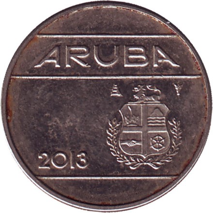 Монета 10 центов. 2013 год, Аруба. Монета 10 центов. 2013 год, Аруба.
