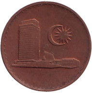 Монета 1 сен. 1984 год, Малайзия. Здание Парламента. Монета 1 сен. 1984 год, Малайзия. Здание Парламента.