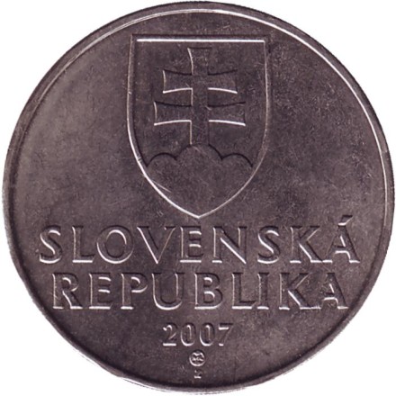 Монета 2 кроны. 2007 год, Словакия. Статуя Венеры.