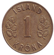 Монета 1 крона. 1946 год, Исландия. Монета 1 крона. 1946 год, Исландия.