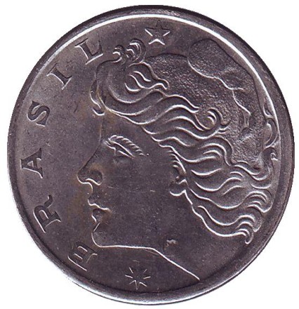 Монета 20 сентаво. 1976 год, Бразилия. Буровая вышка.