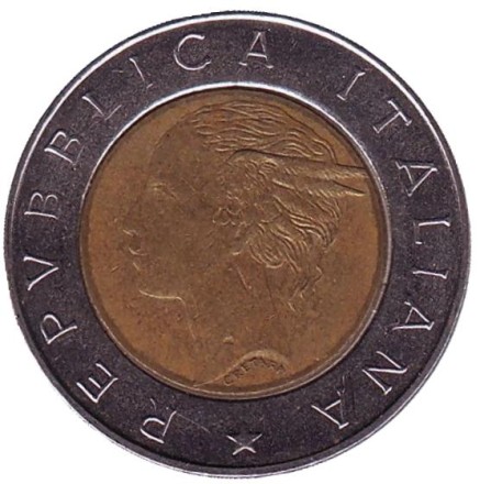 Монета 500 лир. 1992 год, Италия. Квиринальская площадь.