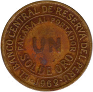 Монета 1 соль. 1962 год, Перу.