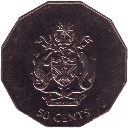 Монета 50 центов. 2005 год, Соломоновы острова.