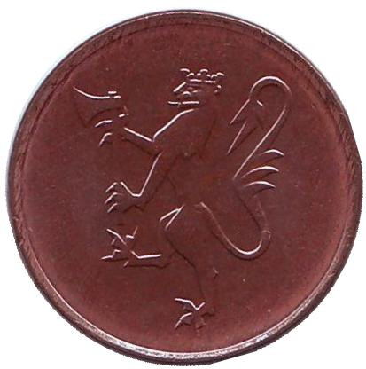 Монета 5 эре. 1982 год, Норвегия. UNC.