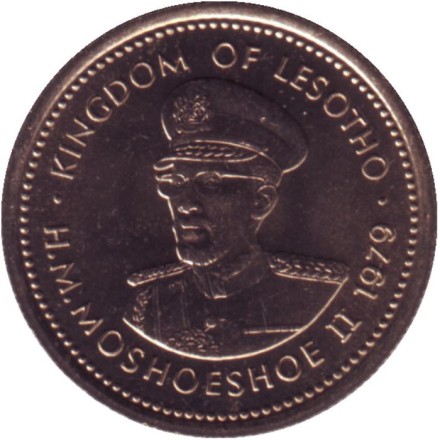 Монета 10 лисенте. 1979 год, Лесото. Ангорская коза.