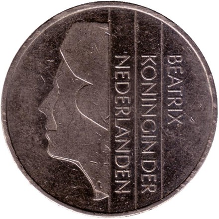 Монета 2,5 гульдена. 1989 год, Нидерланды. Монета 2,5 гульдена. 1989 год, Нидерланды.