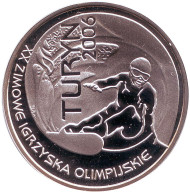 Монета 10 злотых. 2006 год, Польша. ХХ Зимние Олимпийские игры в Турине. Монета 10 злотых. 2006 год, Польша. ХХ Зимние Олимпийские игры в Турине.