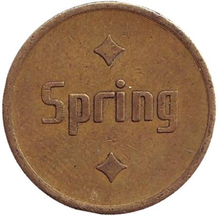 Жетон на счастье, лотерейный, сувенирный. "Spring". Жетон на счастье, лотерейный, сувенирный. "Spring".