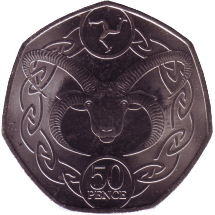Монета 50 пенсов. 2017 год, Остров Мэн. Мэнский лохтан.