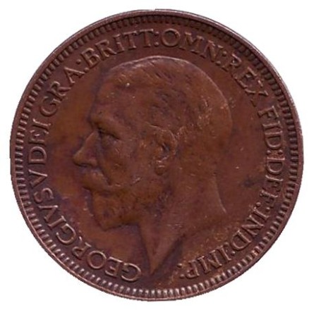 Монета 1 фартинг. 1935 год, Великобритания. Монета 1 фартинг. 1935 год, Великобритания.