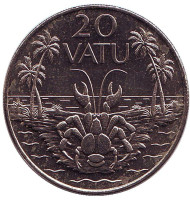 Монета 20 вату. 1999 год, Вануату. Кокосовый краб (пальмовый вор). Монета 20 вату. 1999 год, Вануату. Кокосовый краб (пальмовый вор).
