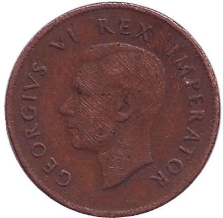 Монета 1/4 пенни (фартинг). 1942 год, ЮАР. Птицы.