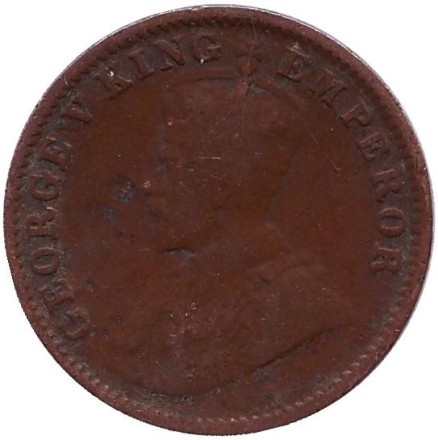 Монета 1/4 анны. 1920 год, Индия Британская.