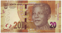 100 лет со дня рождения Нельсона Манделы. Банкнота 20 рандов. 2018 год, ЮАР.