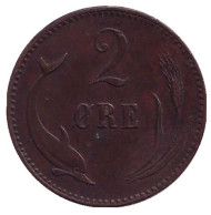 Монета 2 эре. 1875 год, Дания.