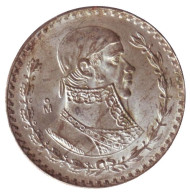 Монета 1 песо. 1958 год, Мексика. Хосе Мария Морелос. Монета 1 песо. 1958 год, Мексика. Хосе Мария Морелос.