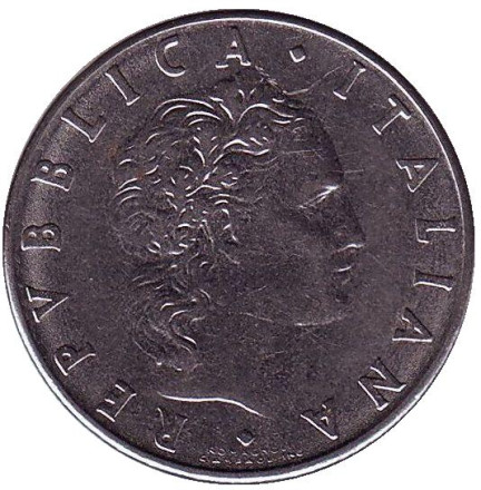 Монета 50 лир. 1979 год, Италия. Бог огня Вулкан у наковальни. Монета 50 лир. 1979 год, Италия. Бог огня Вулкан у наковальни.