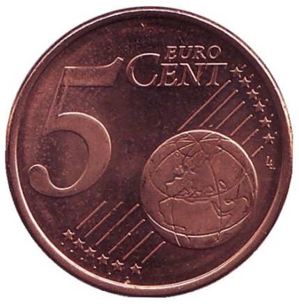 Монета 5 центов. 2006 год, Финляндия. Монета 5 центов. 2006 год, Финляндия.