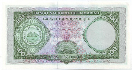Банкнота 100 эскудо. 1961 год, Мозамбик. Банкнота 100 эскудо. 1961 год, Мозамбик.
