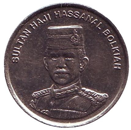 Монета 10 сенов. 1996 год, Бруней. Султан Хассанал Болкиах.