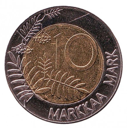Монета 10 марок. 2000 год, Финляндия. UNC. Глухарь. Монета 10 марок. 2000 год, Финляндия. UNC. Глухарь.