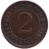 Монета 2 рейхспфеннига. 1924 год (J), Веймарская республика. Монета 2 рейхспфеннига. 1924 год (J), Веймарская республика.