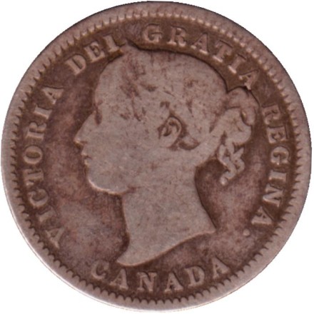 Монета 10 центов. 1874 год, Канада. Монета 10 центов. 1874 год, Канада.