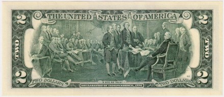 Банкнота 2 доллара. 2013 год, США. (Замещенная серия). Банкнота 2 доллара. 2013 год, США. (Замещенная серия).